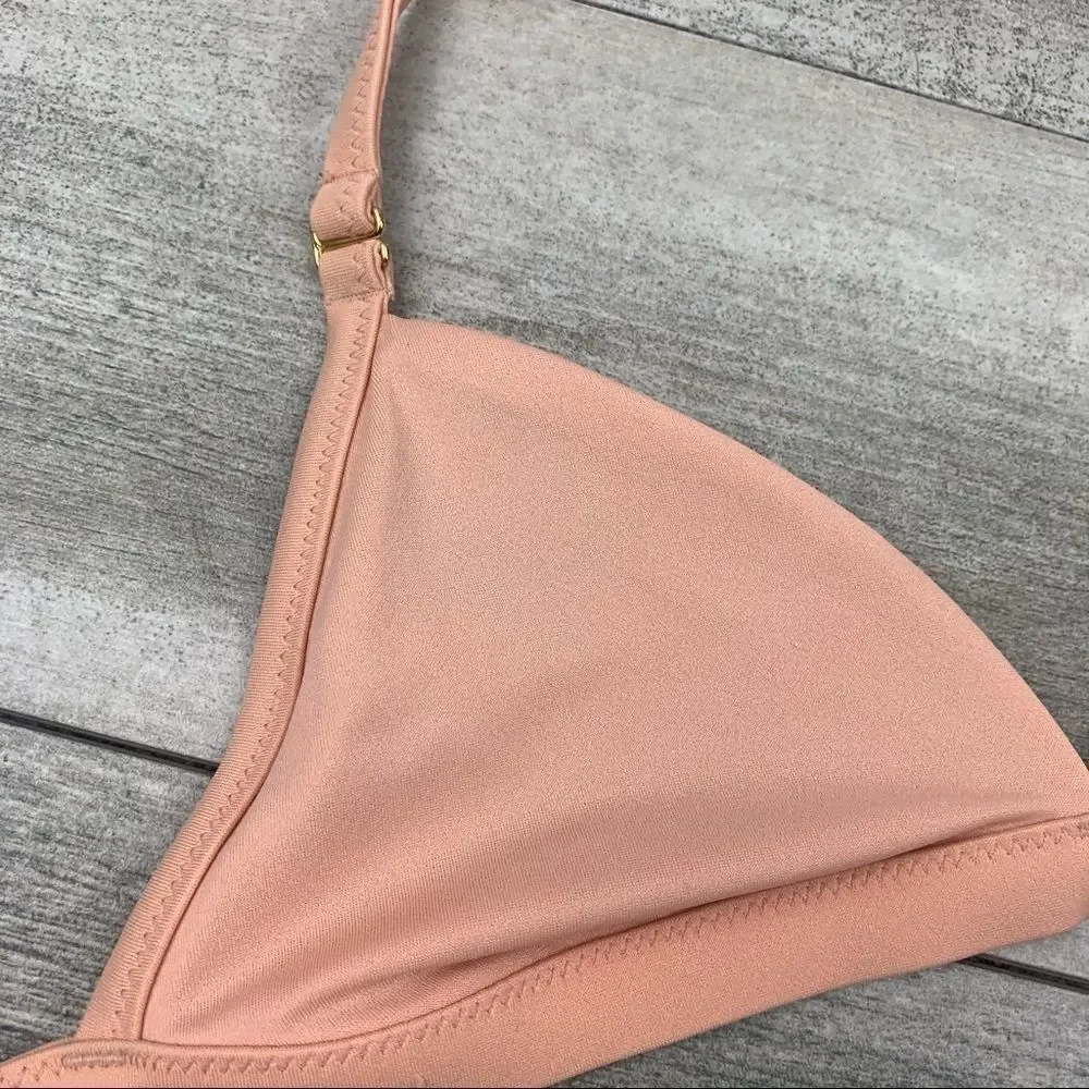 J.Crew Light Peach Triangle‎ Bikini Top Women’s XS - Picture 7 of 8